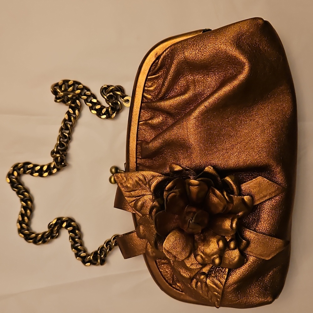 Isabella Fiore Metallic Leather Small Shoulder Bag With Attached Coin Purse Twi - Picture 10 of 10